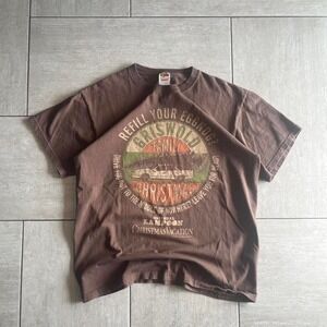 Fruit of the Loom National Lampoon Christmas Vacation Griswold Shirt Brown Large